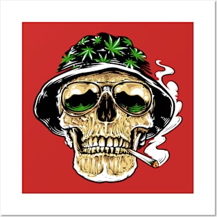 Skull Smoking Joint Posters and Art